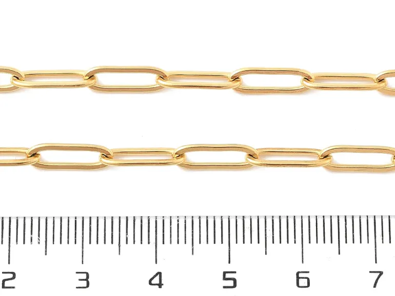 Collier chaîne trombone 41,5 cm - acier inoxydable 304 doré à l’or fin