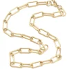 Collier chaîne trombone 45,2 cm - acier inoxydable 304 doré à l’or fin