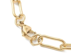 Collier chaîne trombone 45,2 cm - acier inoxydable 304 doré à l’or fin