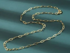 Collier chaîne trombone 44,5 cm - laiton doré à l’or fin