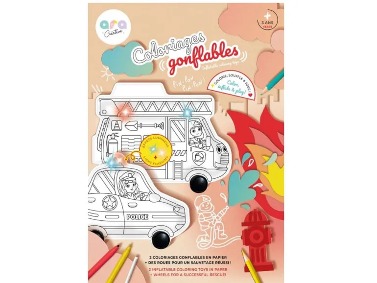 Coloriages gonflables - Police et pompier - Ara Créative