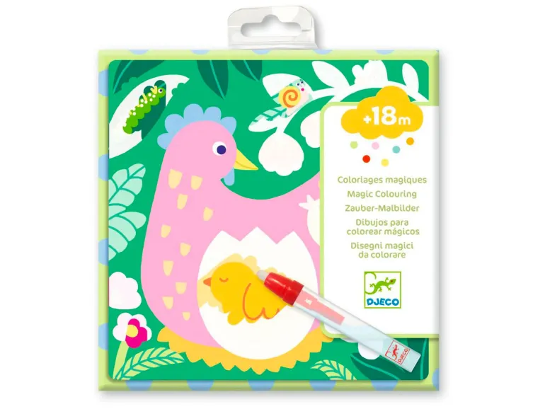 Coloriages magiques - Coucou caché maman-bébé du jardin - Djeco