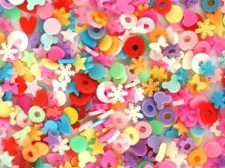 Confettis en pâte polymère -formes et couleurs variées - 10 grammes