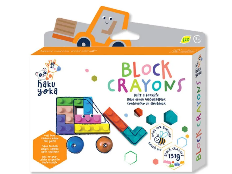 Crayons gras pour enfants - briques de jeu type lego - Construire un élévateur