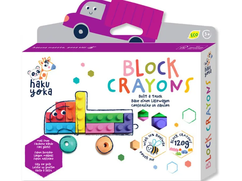 Crayons gras pour enfants - briques de jeu type lego - Camion
