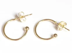 Créoles -15 mm - laiton doré à l'or fin 24K