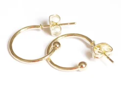 Créoles -15 mm - laiton doré à l'or fin 24K