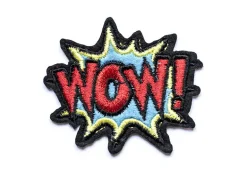 Écusson thermocollant - "WOW !" onomatopée