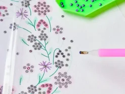DIY Diamond Painting sur toile - Couronne de Fleurs Scintillante - Rico Design