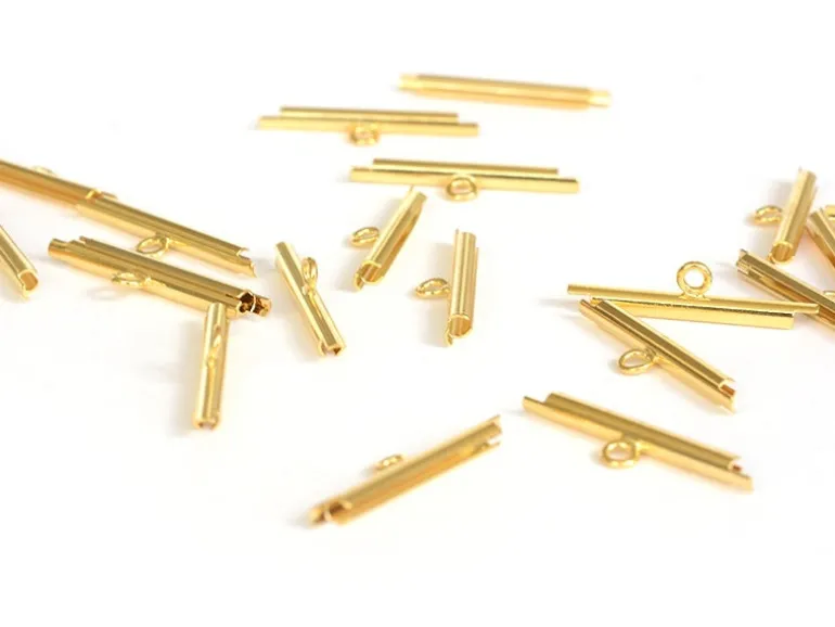 Embout pour tissage de perles Doré - 20 mm