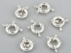 Fermoir à anneau à ressort - 15 x 5 mm - flash argent 925