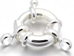 Fermoir à anneau à ressort - 13 x 5 mm - flash argent 925