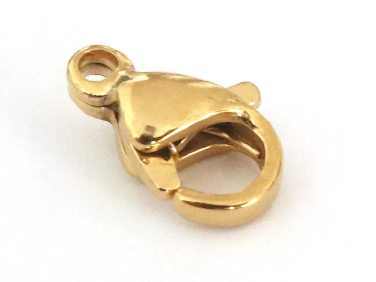 Fermoir mousqueton 9 mm - Doré à l'or fin
