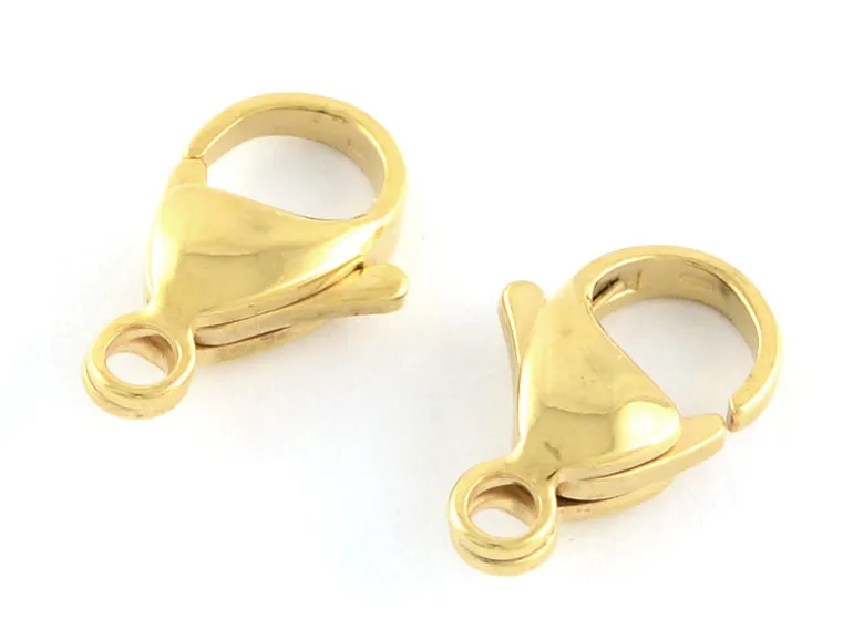 Fermoir mousqueton 9 mm - Doré à l'or fin