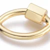 Fermoir mousqueton à visser forme oeil - 19 x 12 mm - doré à l'or fin 18 K