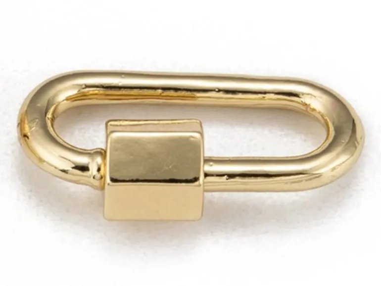 Fermoir mousqueton à visser - 20 x 11 mm - doré