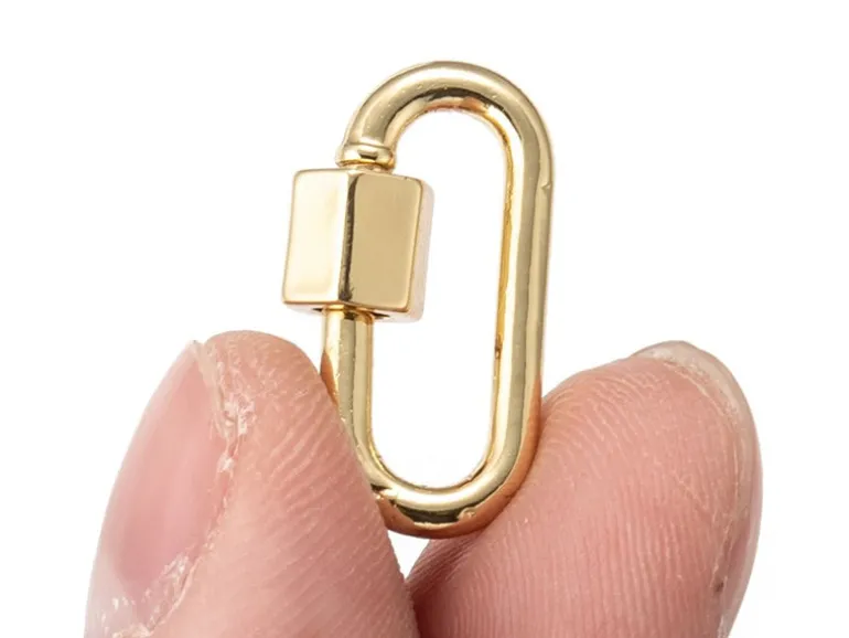 Fermoir mousqueton à visser - 20 x 11 mm - doré