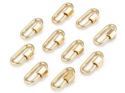 Fermoir mousqueton à visser - 20 x 11 mm - doré