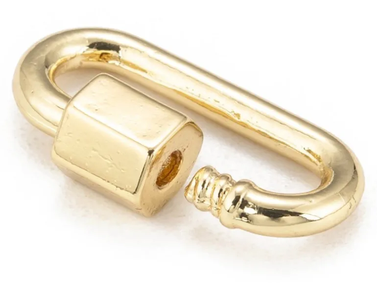 Fermoir mousqueton à visser - 20 x 11 mm - doré
