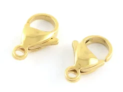 Fermoir mousqueton 11mm - doré à l'or fin