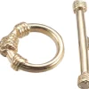 Fermoir toogle - 14,5 x 11 x 3 mm - doré à l'or fin 18K