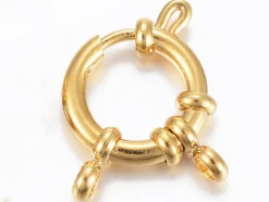 Fermoirs à anneaux à ressort en acier inoxydable 304 - doré - 23 x 14 mm
