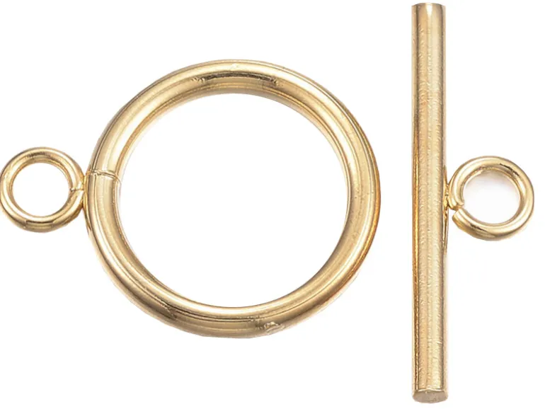 Fermoirs toogle en acier inoxydable 304 - doré - 16x12 mm