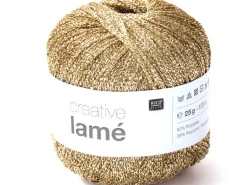 Fil à tricoter Creative lamé doré de Rico Design