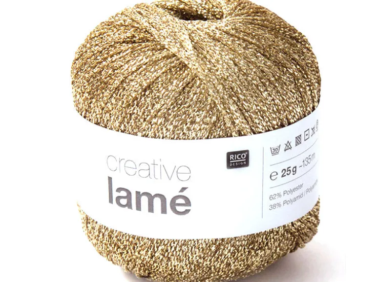 Fil à tricoter Creative lamé doré de Rico Design