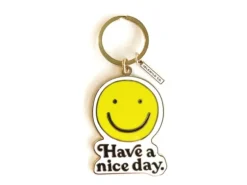 Grand porte-clés sourire jaune "Have a nice day" Idlewild