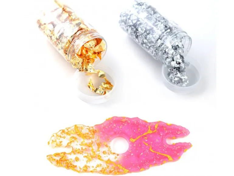 Grande boite de feuilles d'étain pour résine et création de bijoux - Argenté