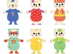 Jeu les oursons s'habillent - mes silhouettes en bois -jacque isabelle