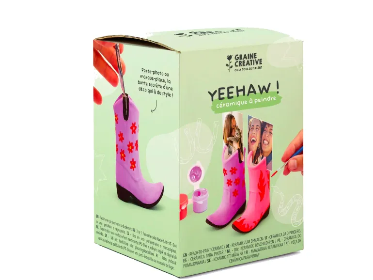 Kit 2 Bottes Céramique à peindre Yeehaw ! - Graine Créative