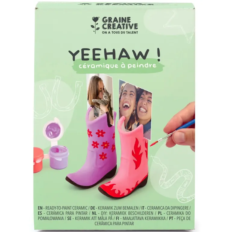 Kit 2 Bottes Céramique à peindre Yeehaw ! - Graine Créative
