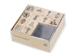 Kit 12 tampons fleurs + 1 encreur noir
