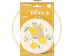 Kit broderie Graine Créative citron - Tambour 20cm