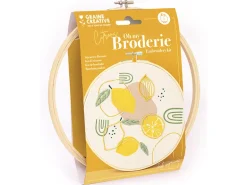 Kit broderie Graine Créative citron - Tambour 20cm