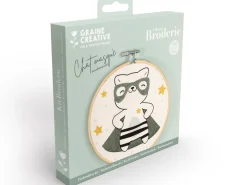 Kit broderie partielle chat masqué Graine Créative