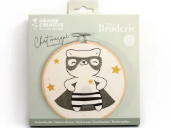 Kit broderie partielle chat masqué Graine Créative