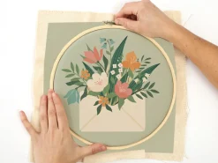 Kit broderie partielle Graine Créative motif bouquet