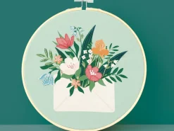 Kit broderie partielle Graine Créative motif bouquet