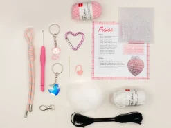 Kit crochet pour débutant - bag charms- glam pink