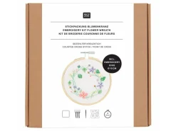 Kit de Broderie Point de Croix, Couronne de Fleurs - Rico Design