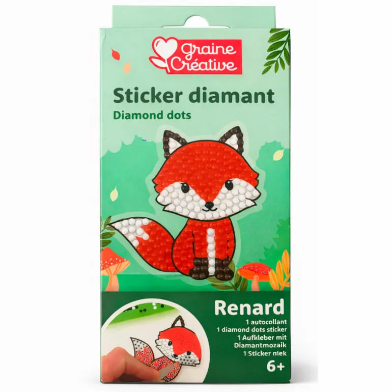 Kit diamant mosaïque sticker renard - Graine Créative