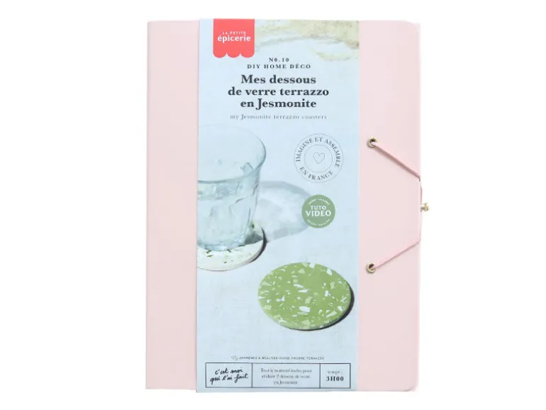 Kit DIY Home Déco - Mes dessous de verre terrazzo en Jesmonite - Vert