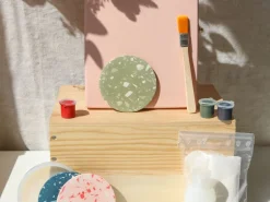 Kit DIY Home Déco - Mes dessous de verre terrazzo en Jesmonite - Vert