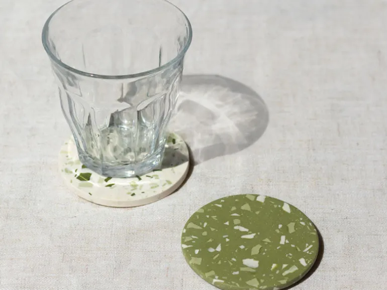 Kit DIY Home Déco - Mes dessous de verre terrazzo en Jesmonite - Vert