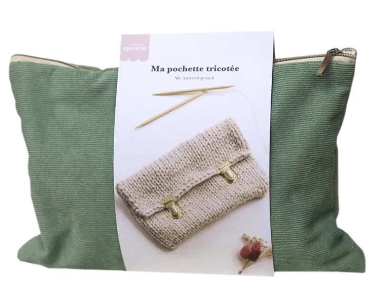 KIT DIY MERCERIE - Ma pochette tricotée