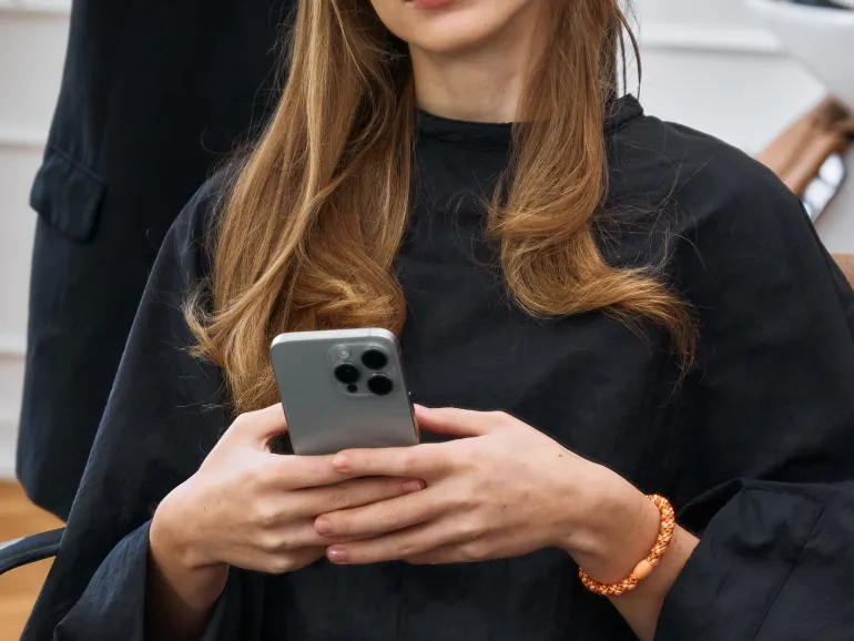 Élastique cheveux Blanc pailleté - Kknekki