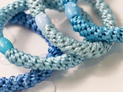 Élastique cheveux Mix Bleu Argenté Pailleté - Kknekki